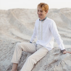 Ukrainian Embroidered Shirt for Men, Traditional Ukrainian Linen Shirt for Men | Unique Vyshyta Sorochka Style