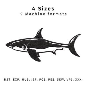 Shark Silhouette Machine Embroidery Design (Instant Download)