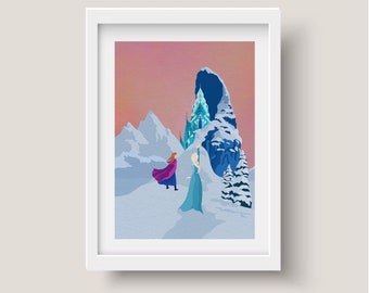 Frozen Inspired Print | Disney Wall Art | Disney Princess | Anna | Elsa | Arendelle | Olaf | Kristoff | Sven | Let It Go | Gift | Artwork