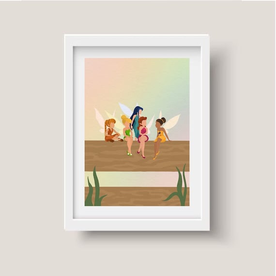 Tinkerbell and Friends Inspired Print | Disney Wall Art | Pixie