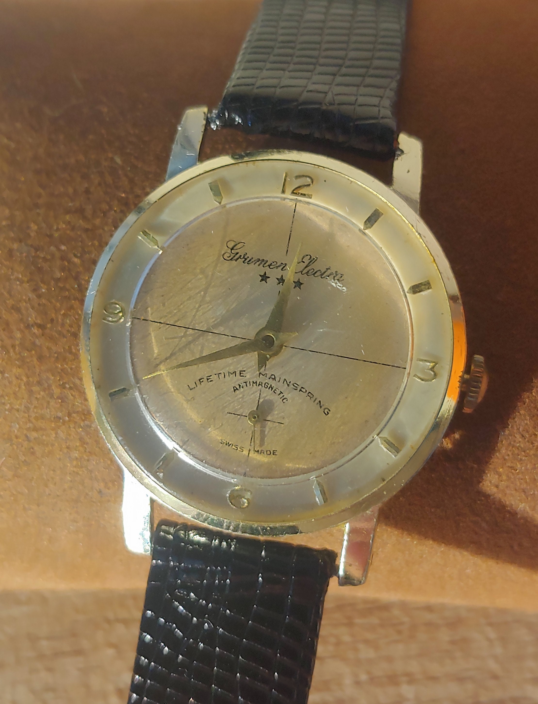 Vintage Watch Benson Electra Men Gold Dial Handwind Museum Etsy