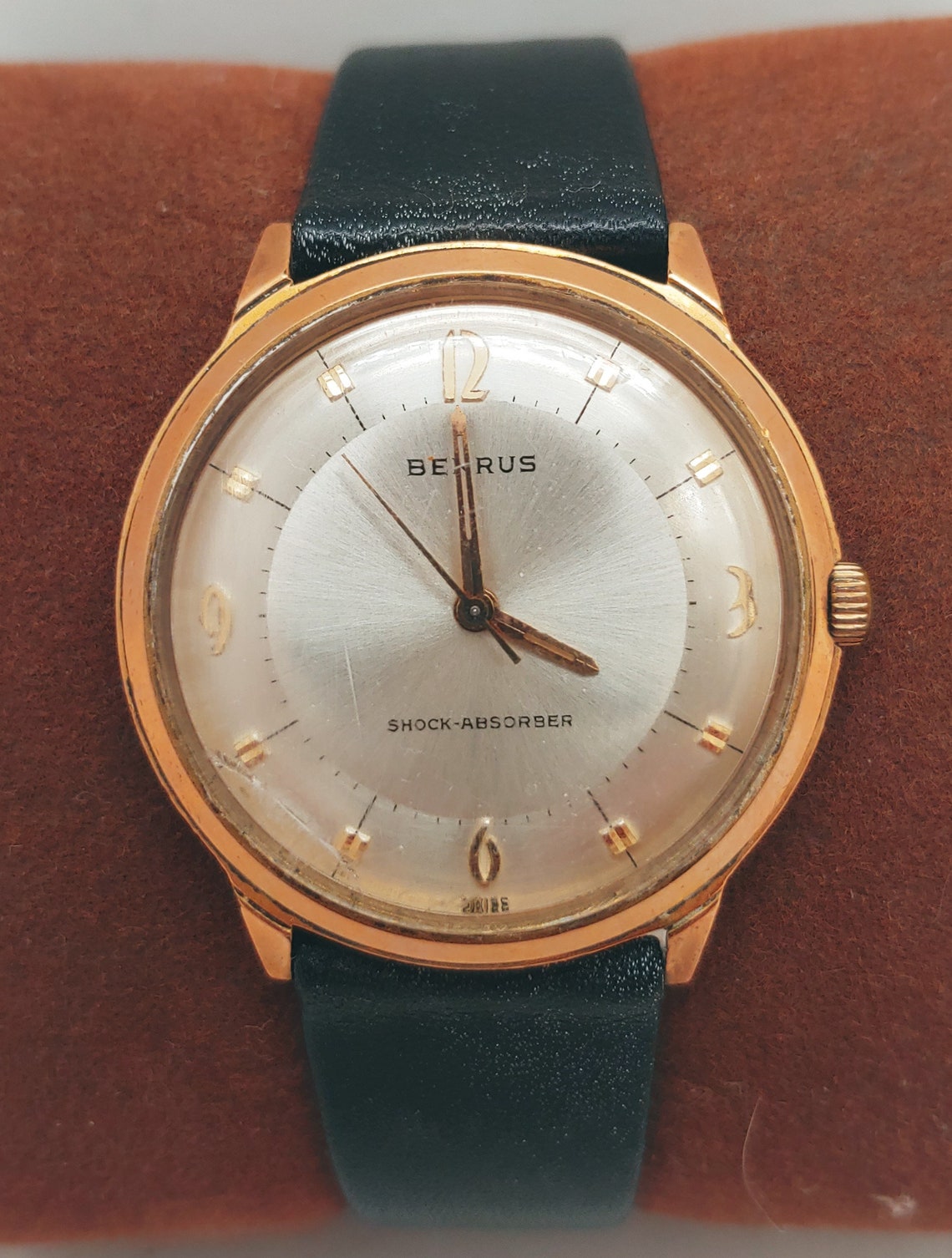 Benrus Vintage Shock Absorber 32mm Swiss Manual Wind 10K Gold Etsy