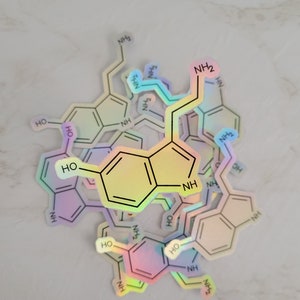 Serotonin Holographic Sticker