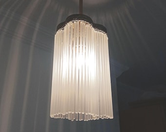 Vintage Art Deco Pendant Chandeliers Lights 80s Milk Glass Ceiling Lighting