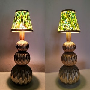 Pair of Vintage Porcelain Bedside Lamps Designer Table Lighting with Shades for Bedroom or Dining Room