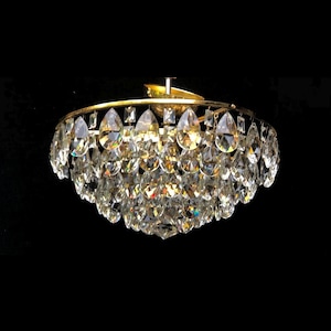 Antique Vintage Crystal Chandelier Brass Light Basket Ceiling Fixture for Home Decor
