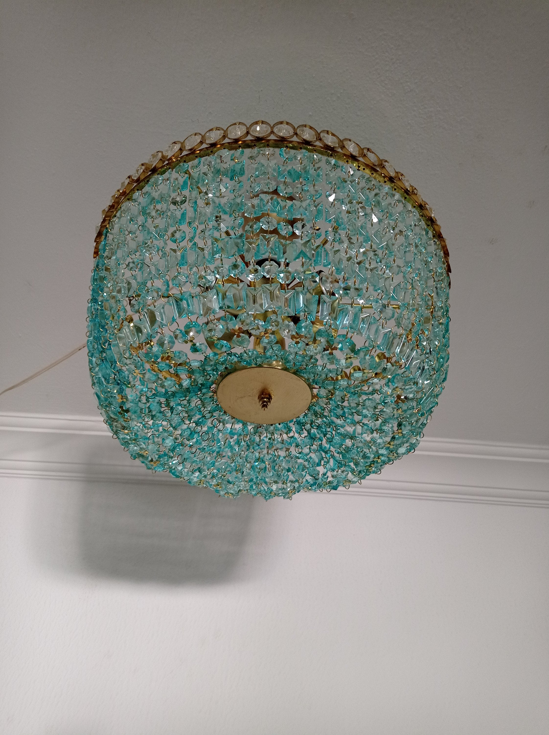 Turquoise flush mount ceiling light outlet