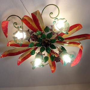 Vintage-Kronleuchter aus Schmiedeeisen, Deckenleuchte oder Pendelleuchte