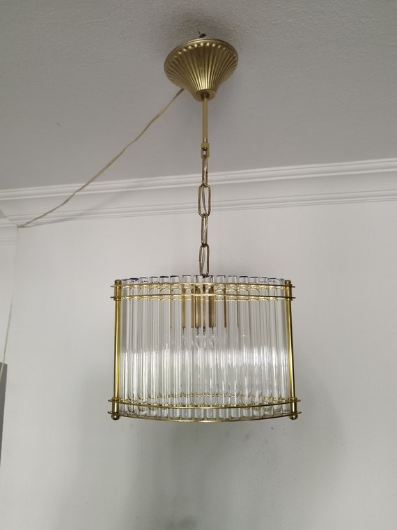 Single Chandelier Clear Glass Ceiling Pendant Light Chandelier Dining Room Lighting Lamp Etsy