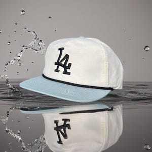 LA hat with 3d puff logo on light weight cap featuring rope design
