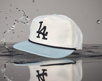 LA-Hut mit 3D-Puff-Logo auf leichter Kappe mit Seildesign