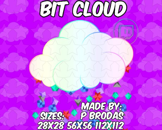 Twitch Emote Bit Cloud Etsy