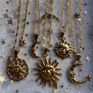 Minimalistische goudaanslag gratis resistente ster sterrenbeeld zon maan hanger hypoallergene sieraden spiritualiteit ketting ketting