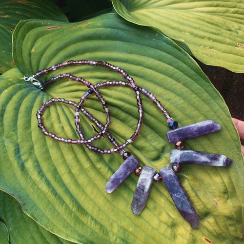 Amethyst Natural Healing Crystal Iridescent Gold Luster Etsy