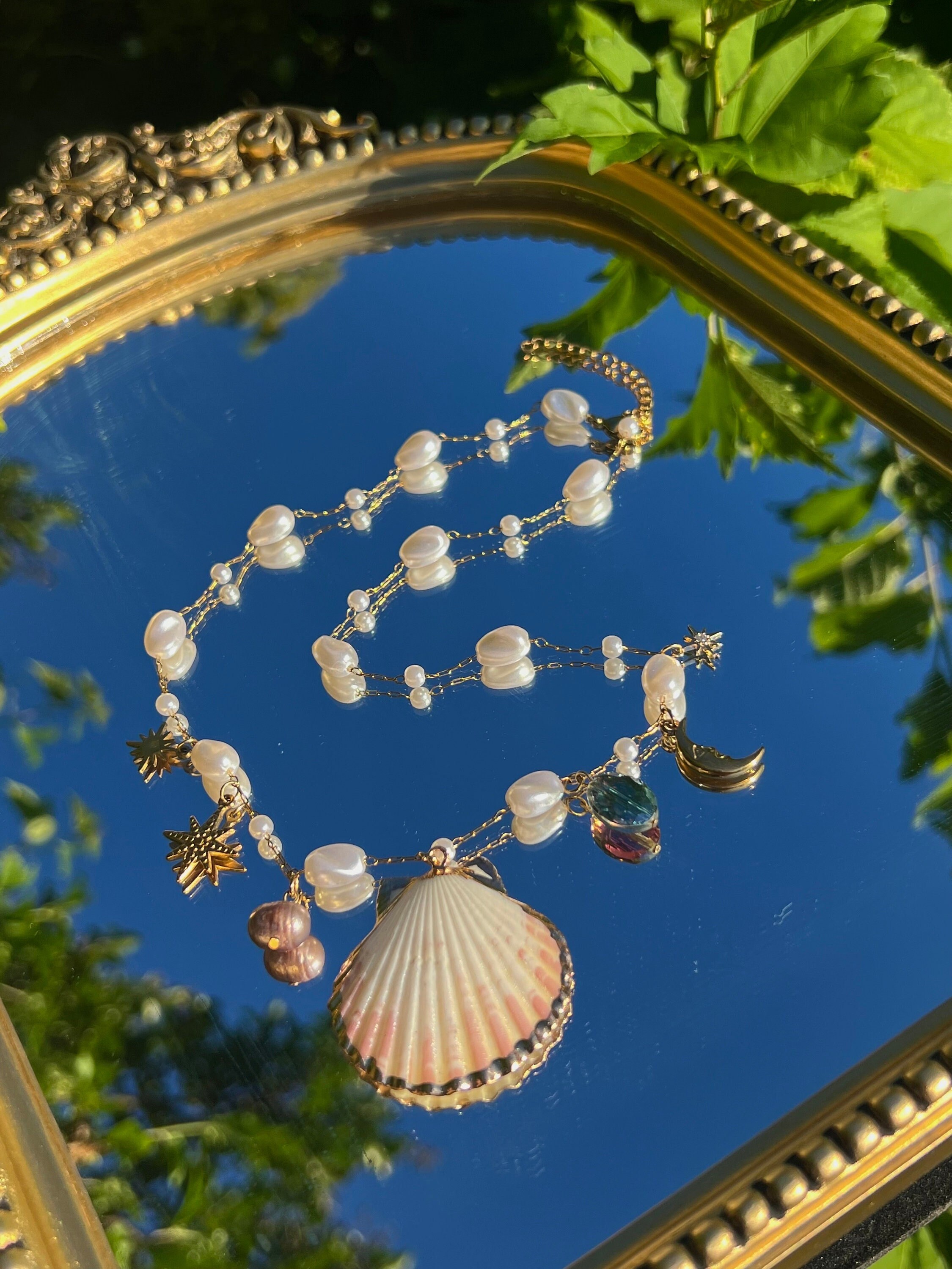 SAGEGASAGE☆Asymmetry Necklace Asymmetric Beaded Necklace With Stone Studs - Etsy