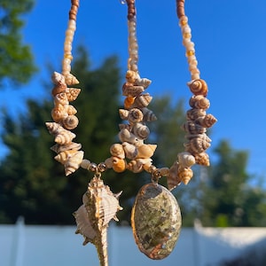 Bohemian Ocean Sea Shell Conch Abalone Natural Beach Pearl Summer Chunky Y2K Jewelry Statement Necklace Choker Gift Mermaid Siren