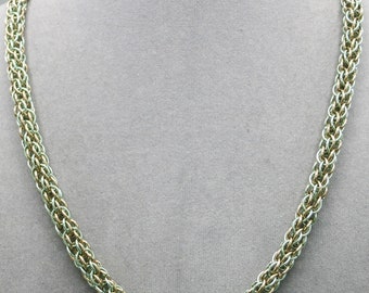 Gunmetal Candy Cane weave anodized aluminum chainmail necklace