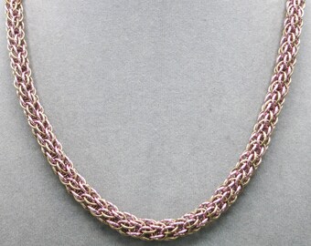 Gunmetal Candy Cane weave anodized aluminum chainmail necklace