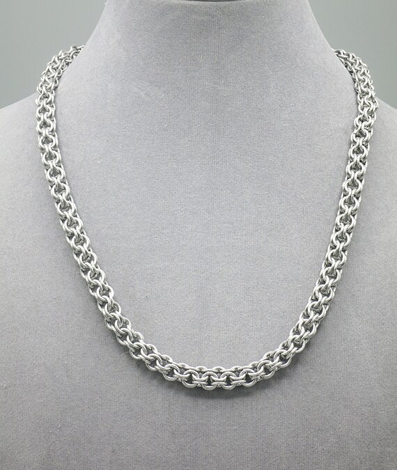 Inverted Round aluminum weave chainmail keychain