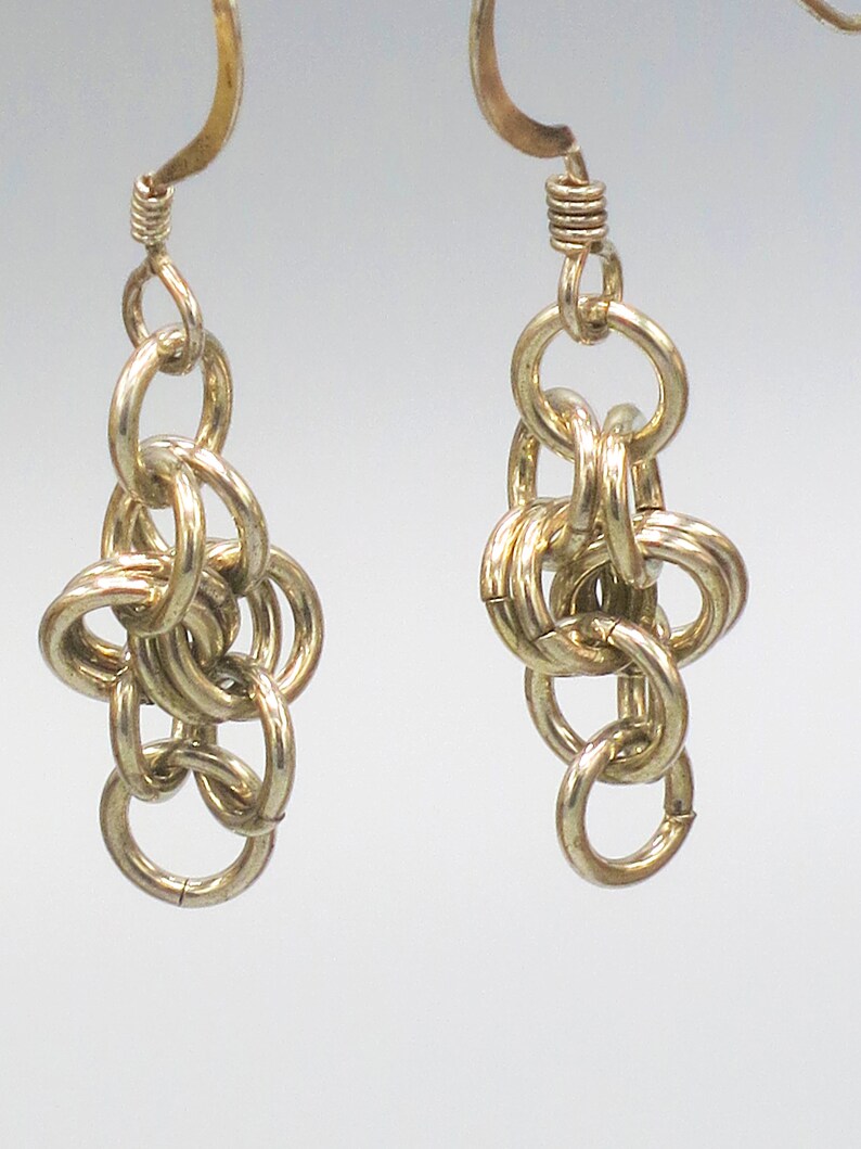 Sterling .925 silver chainmail earrings