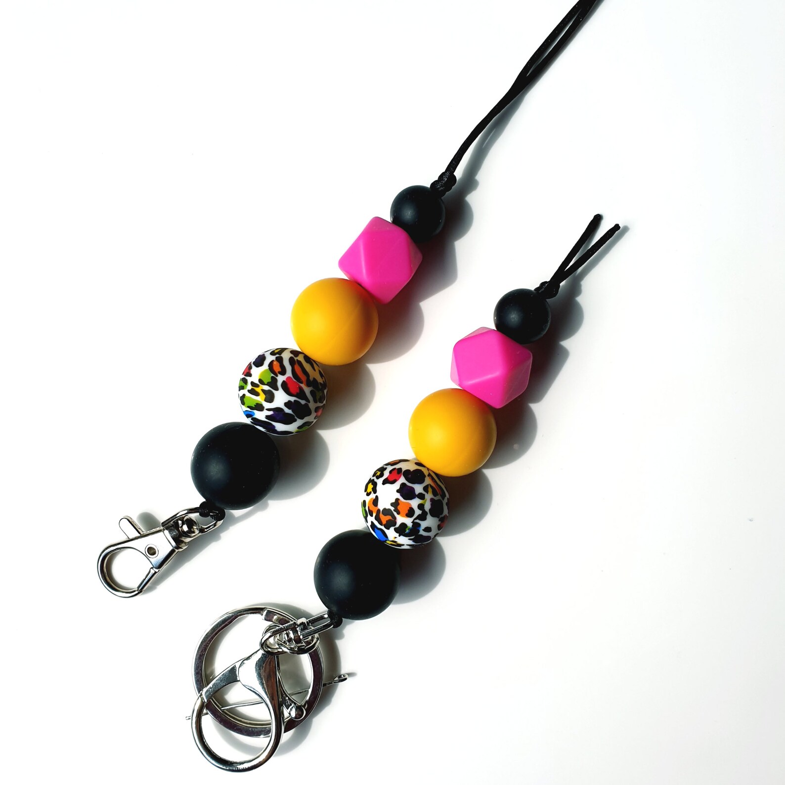Beaded Keychain Silicone Bead Key Chain Lanyard Silicone Etsy