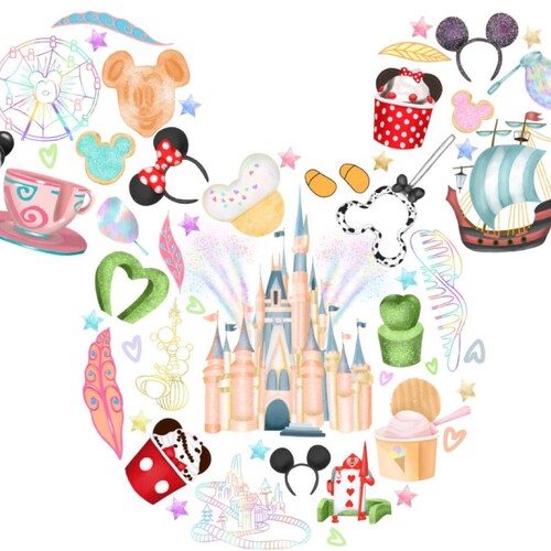 Disney Mickey Mouse Castle Digital Art Disney World Printable - Etsy