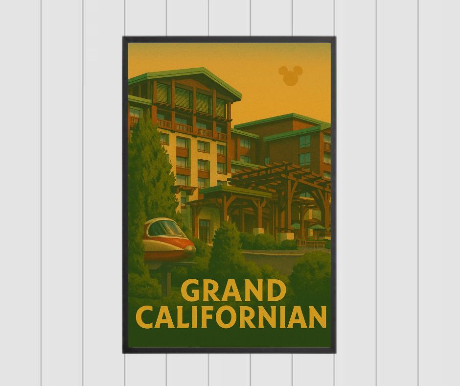 Disney Vacation Club Grand Californian Digital Art, Disneyland Resort Hotel Art, Disney Grand Californian Hotel, DVC Member Gift
