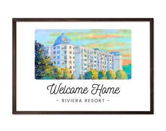 Disney Vacation Club Riviera Resort Digital Print, DVC Member Art, Disney Resort Hotel Art, Disney World Resort Wall Decor, Disney Riviera
