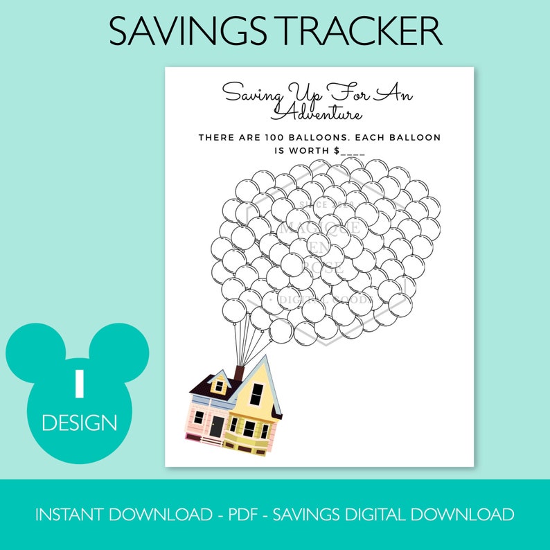 Vacation Fund Savings Tracker Printable Disney Vacation Etsy