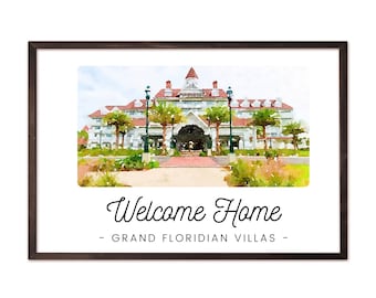 Disney Vacation Club Grand Floridian Watercolor Digital Art, DVC Member Digital Prints, Gift for DVC Member, Disney World Grand Floridian