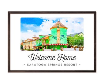 Disney Vacation Club Saratoga Springs Digital Print, DVC Digital Art, Membre DVC, Disney World Resort Art, Disney Saratoga Springs Art