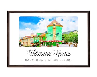 Disney Vacation Club Saratoga Springs Digital Print, DVC Digital Art, DVC Member, Disney World Resort Art, Disney Saratoga Springs Art