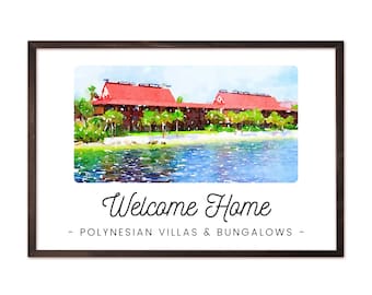 Disney Vacation Club Polynesian Digital Print, DVC Member Digital Art, Disney Polynesian Wall Decor, Disney Tiki Art, Disney Resort Print