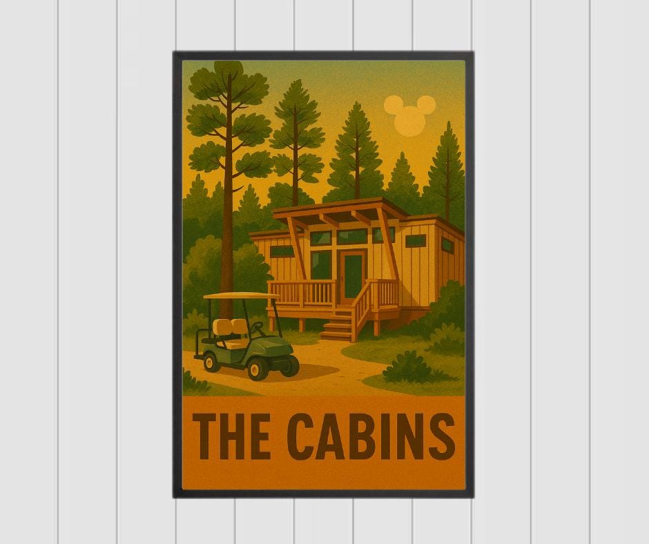 Disney Vacation Club Fort Wilderness The Cabins Digital Print, DVC Member Art, DVC Cabins Digital Print, Disney Vacation Decor, DVC Member