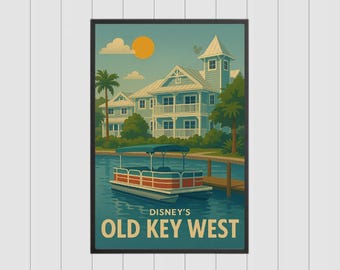 Disney Vacation Club Old Key West Digital Art, DVC Member Art, DVC Memorabilia, Disney Old Key West Resort Art, Disney World Resort Print