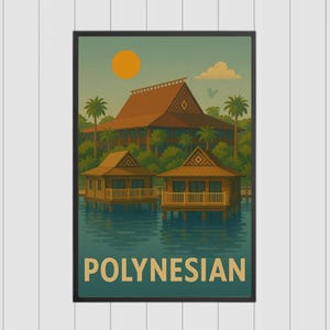 Disney Vacation Club Polynesian Digital Print, DVC Member Digital Art, Disney Polynesian Wall Decor, Disney Tiki Art, Disney Resort Print
