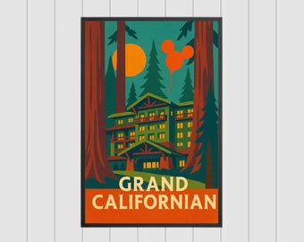 Disney Vacation Club Grand Californian digital konst, Disneyland Resort hotellkonst, Disney Grand Californian Hotel, DVC-medlemspresent