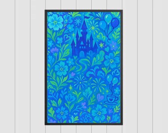 Lilly Inspired Digital Download |  Theme Park Carousel Pattern Digital Download | Disney Park Inspired Poster