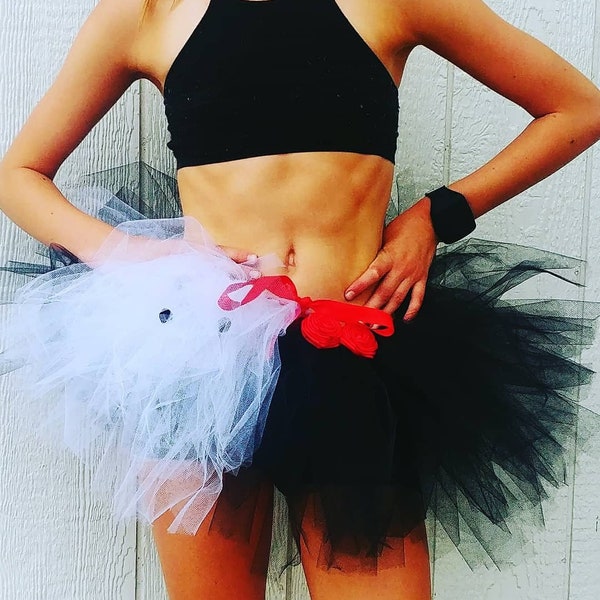 Teen or Women's Cruella Deville / Dalamation running tutu or costume