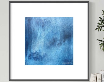 Blue Earth #8 - Zen Reiki Healing Energy - Fine Art Archival Print - Abstract Blue Color Field Print