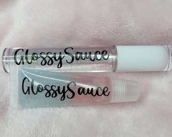 Glitter Cotton Candy Lip Gloss | Holographic Glitter, Non-Sticky, Cotton Candy Flavored, Wand Tube and Squeeze Tube