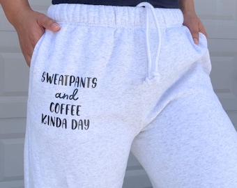 Wide Leg Fleece Sweatpants | Sweatpants and Coffee Kinda Day | Straight Leg Jogger | Layering Exercise Sweats | Workout Joggers