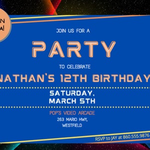 EDITABLE VIDEO GAME Birthday Invitation | Download in Minutes | Edit in Canva| Invitation Template | Child's Birthday | Party | Gamer Party