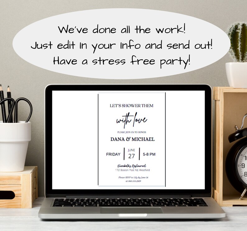 EDITABLE COUPLES SHOWER Invitation | Modern Invitation | Digital ...