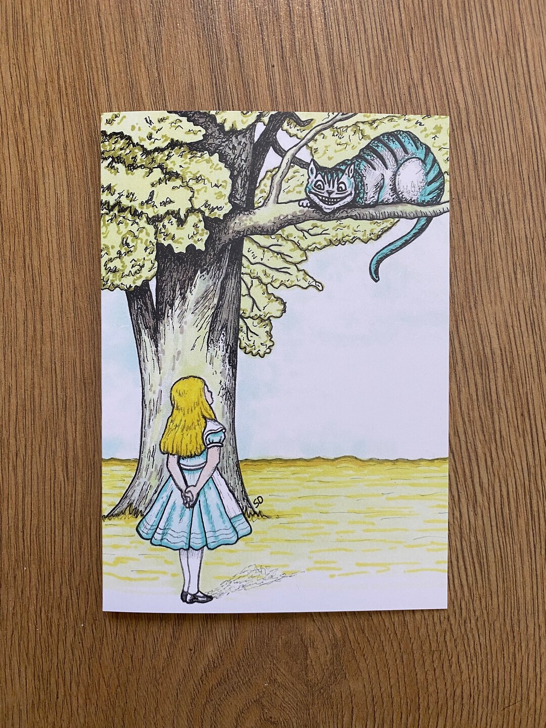 Alice in Wonderland Original Art Print Card *NEW LARGER SIZE* - Etsy UK