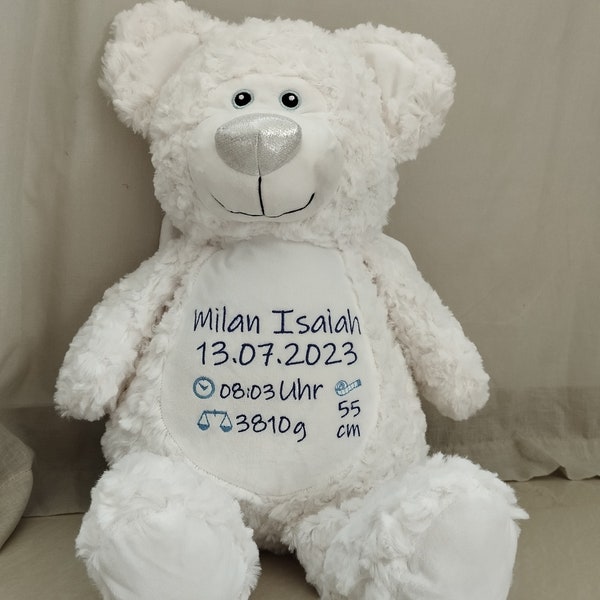 Teddy Engel Personalisiertes Kuscheltier individuell mit Name, Daten bestickt