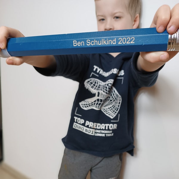 XXL pencil with engraving, school enrollment gift with name