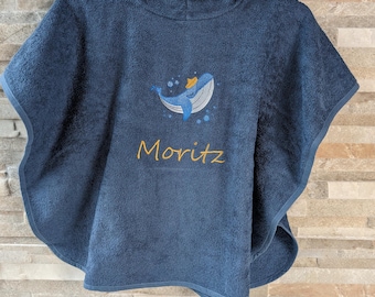 Bade Poncho mit Personalisierung und Wal