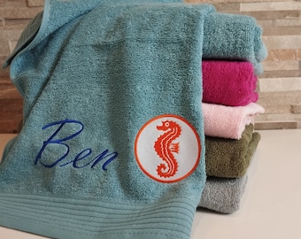 Towel 50x100 with name swimming badge