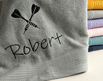 Personalized towel with name darts dart